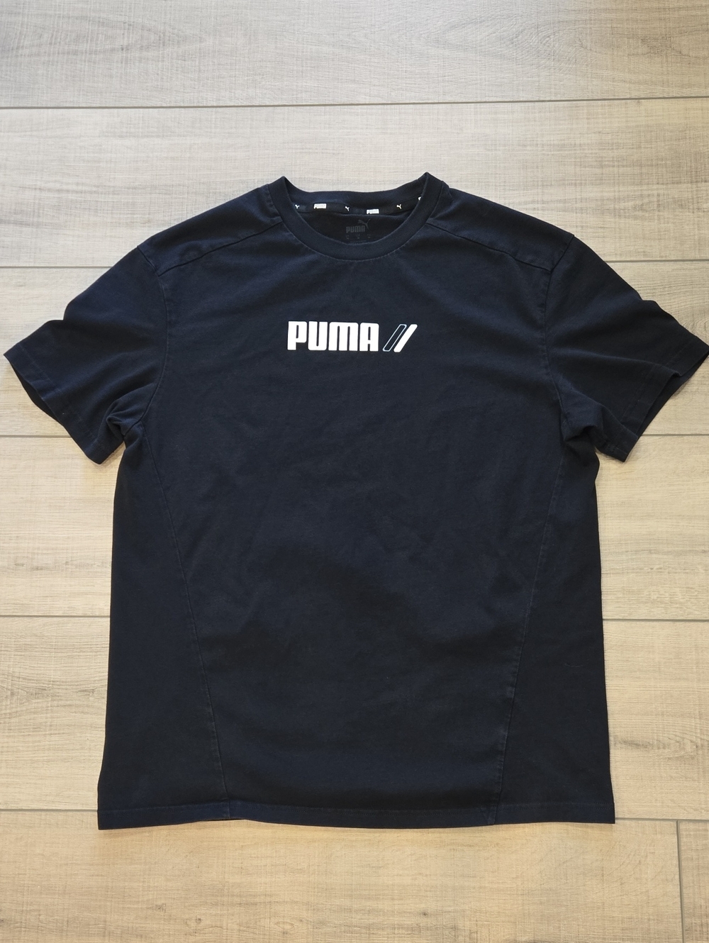 Puma Black Crew Neck Tee with White Logo